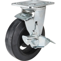 Roulette moul&eacute;, Pivotant avec frein, 6" (152,4 mm), Caoutchouc, 550 lb (249 kg) TGS INDUSTRIEL