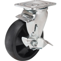 Roulettes haute temp&eacute;rature, Pivotant avec frein, 6" (152,4 mm), Nylon, 880 lb (399 kg) TGS INDUSTRIEL