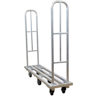 Aluminum U-Boat Platform Truck, 16" W x 63" L, 1322 lbs. Cap., Polyurethane Wheels TGS INDUSTRIEL