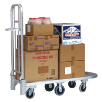 Aluminum Merchandise Cart, 20" W x 55-1/4" L, 1200 lbs. Cap., Polyurethane Wheels TGS INDUSTRIEL