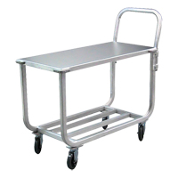 Chariot en aluminium &agrave; plateforme tubulaire, 700 lb Capacit&eacute;, Aluminium, 19" la x 42" ha x 46" p, Bordure vers le bas TGS INDUSTRIEL