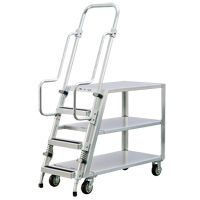 Chariot de pr&eacute;paration en aluminium avec &eacute;chelle, Aluminium, 22" la x 51-1/2" p, 3 tablettes, Capacit&eacute; 800 lb TGS INDUSTRIEL