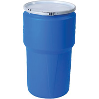 Baril emboîtable en poly&eacute;thyl&egrave;ne, 14 gal. US (11,7 gal. imp.), Dessus ouvert, Bleu TGS INDUSTRIEL