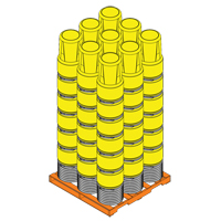 Baril emboîtable en poly&eacute;thyl&egrave;ne, 14 gal. US (11,7 gal. imp.), Dessus ouvert, Jaune TGS INDUSTRIEL
