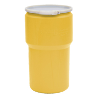 Baril emboîtable en poly&eacute;thyl&egrave;ne, 14 gal. US (11,7 gal. imp.), Dessus ouvert, Jaune TGS INDUSTRIEL