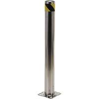 Safety Bollard, Stainless Steel, 42" H x 8" W, Silver TGS INDUSTRIEL