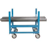 Chariot &agrave; berceaux pour tuyaux et barres, 24" lo x 24" la x 34" h, Capacit&eacute; de 2500 lb, Roue Polyur&eacute;thane TGS INDUSTRIEL