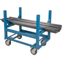 Chariot &agrave; berceaux pour tuyaux et barres, 24" lo x 24" la x 34" h, Capacit&eacute; de 2500 lb, Roue Polyur&eacute;thane TGS INDUSTRIEL