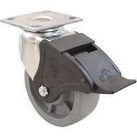 Roulette Emaxx, Pivotant avec frein, 4" (101,6 mm), Envirothane, 1000 lb (453,6 kg) TGS INDUSTRIEL
