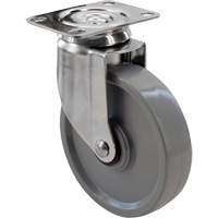 Roulette 2309, Pivotant, 5" (127 mm), Gris Envirothane, 350 lb (158,8 kg) TGS INDUSTRIEL