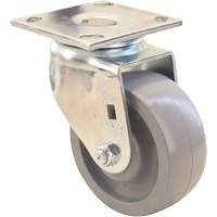 Roulette iLock directionnelle & roue Max9, Pivotant avec frein, 6" (152,4 mm), Gris-WOW Envirothane, 1100 lb (498,95 kg) TGS INDUSTRIEL