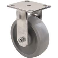 Roulette Max9, Fixe avec frein, 6" (152,4 mm), Gris-WOW Envirothane, 1100 lb (498,95 kg) TGS INDUSTRIEL