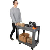 Utility Service Cart, 2 Tiers, 16-1/2" x 32-1/2" x 34-1/2", 550 lbs. Capacity TGS INDUSTRIEL