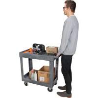 Utility Service Cart, 2 Tiers, 16-1/2" x 32-1/2" x 34-1/2", 550 lbs. Capacity TGS INDUSTRIEL