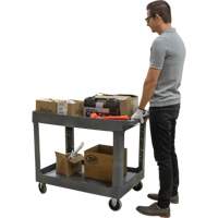 Utility Service Cart, 2 Tiers, 24-5/8" x 32-1/2" x 40", 550 lbs. Capacity TGS INDUSTRIEL