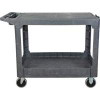 Flat-Shelf Utility Service Cart, 2 Tiers, 25-1/4" x 32-1/4" x 44", 550 lbs. Capacity TGS INDUSTRIEL