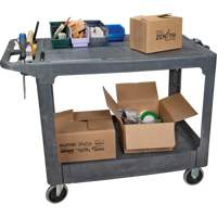 Flat-Shelf Utility Service Cart, 2 Tiers, 25-1/4" x 32-1/4" x 44", 550 lbs. Capacity TGS INDUSTRIEL
