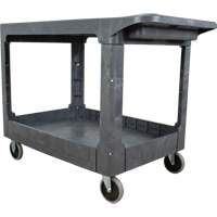 Flat-Shelf Utility Service Cart, 2 Tiers, 25-1/4" x 32-1/4" x 44", 550 lbs. Capacity TGS INDUSTRIEL