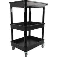 Utility Cart with Deep Lip Shelf, 3 Tiers, 19" x 39-1/2" x 28-1/4", 330 lbs. Capacity TGS INDUSTRIEL