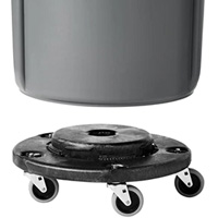 Brute&reg; Dolly, Polyethylene, Black, Fits: 20 - 55 US Gal. TGS INDUSTRIEL