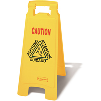 Wet Floor Safety Signs, Quadrilingual with Pictogram TGS INDUSTRIEL