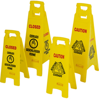 Wet Floor Safety Signs, Quadrilingual with Pictogram TGS INDUSTRIEL