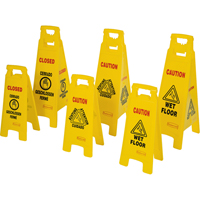 Wet Floor Safety Signs, Quadrilingual with Pictogram TGS INDUSTRIEL