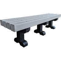 Park Bench, Recycled Plastic, 72" L x 17" W x 17" H, Grey TGS INDUSTRIEL