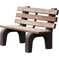 Park Benches, Recycled Plastic, 48" L x 25" W x 31" H, Brown TGS INDUSTRIEL