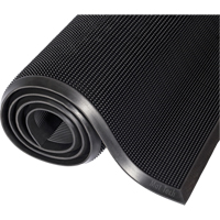 Tapis Mat-A-Dor, Caoutchouc, Grattoir Type, Motif Style pointe de doigt, 3' x 6', Noir TGS INDUSTRIEL
