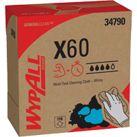 Chiffons X60 WypAll, Tout usage, 16-3/4" lo x 8-3/8" la TGS INDUSTRIEL