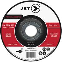 Meule &agrave; tronçonner Power Abrasive, 4-1/2" x 1/8", Arbre de 7/8", Type 27, 13 300 Tr/min TGS INDUSTRIEL