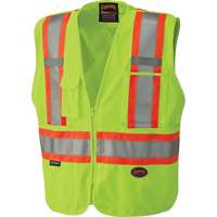 6936 5-Point Tear-Away Safety Vest, High Visibility Lime-Yellow, 2X-Large, Polyester TGS INDUSTRIEL