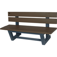 Bancs de parc d'ext&eacute;rieur, Plastique recycl&eacute;, 60" lo x 22-13/16" la x 29-13/16" h, Ombre TGS INDUSTRIEL