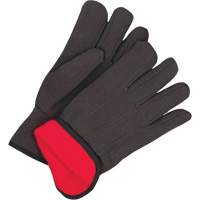 Classic Jersey Gloves, One Size, Black, Red Fleece, Slip-On TGS INDUSTRIEL
