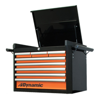 Top Tool Chest, 28" W, 8 Drawers, Black/Orange TGS INDUSTRIEL