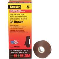 Ruban isolant en vinyle pour codification par couleur Scotch, 19 mm (3/4") la x 20 m (66') lo, 7 mils, Brun TGS INDUSTRIEL