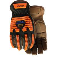 Gants antichocs Drill Sergeant, Grand, Paume en Cuir fleur, Poignet &agrave; enfiler TGS INDUSTRIEL