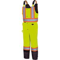 5041BB Waterproof Quilted Bib Pants, Polyester, Large, High Visibility Lime-Yellow TGS INDUSTRIEL