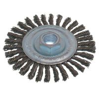 Economy High Speed Stringer Bead Knot Wire Wheel Brush, 5" Dia., 0.02" Fill, 5/8"-11 Arbor, Steel TGS INDUSTRIEL
