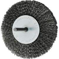 Brosses mont&eacute;es &agrave; fils cr&ecirc;p&eacute;s circulaires, 4", Fils 0,008", Tige 1/4" TGS INDUSTRIEL