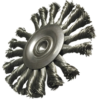 Brosses mont&eacute;es &agrave; fils nou&eacute;s circulaires, 3-1/2" dia., dia. Des fils 0,014", Tige 1/4" TGS INDUSTRIEL
