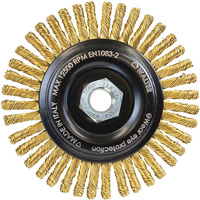 Brosse m&eacute;tallique &agrave; touret sans cr&eacute;ation d'&eacute;tincelles, 5" dia. x 5/8"-11 arbre TGS INDUSTRIEL
