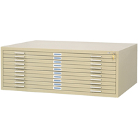 Steel Plan Files, 10 Drawers, 46-3/8" W x 35-3/8" D x 16-1/2" H TGS INDUSTRIEL