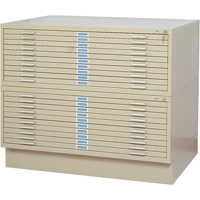 Steel Plan Files, 10 Drawers, 46-3/8" W x 35-3/8" D x 16-1/2" H TGS INDUSTRIEL