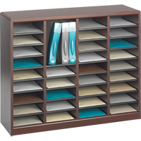 E-Z Stor&reg; Literature Organizer, Stationary, 36 Slots, Wood, 40" W x 3/4" D x 32-1/2" H TGS INDUSTRIEL