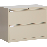 Classeur lat&eacute;ral, Acier, 2 tiroirs, 36" la x 18" p x 27-7/8" h, Beige TGS INDUSTRIEL