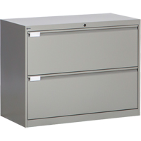 Classeur lat&eacute;ral, Acier, 2 tiroirs, 36" la x 18" p x 27-7/8" h, Gris TGS INDUSTRIEL
