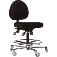 TF180 Welding Grade Ergonomic Stools, Suede, Black, 300 lbs. Capacity TGS INDUSTRIEL