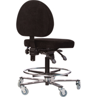 TF180 Welding Grade Ergonomic Stools, Suede, Black, 300 lbs. Capacity TGS INDUSTRIEL